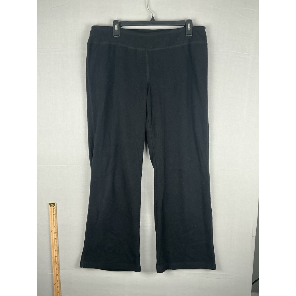 Champion Women Large Black Athletic Yoga Pants Stretch Flare Leg
